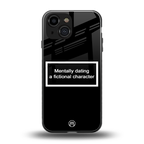 dating a fictional character black back phone cover | glass case for iphone 13 mini