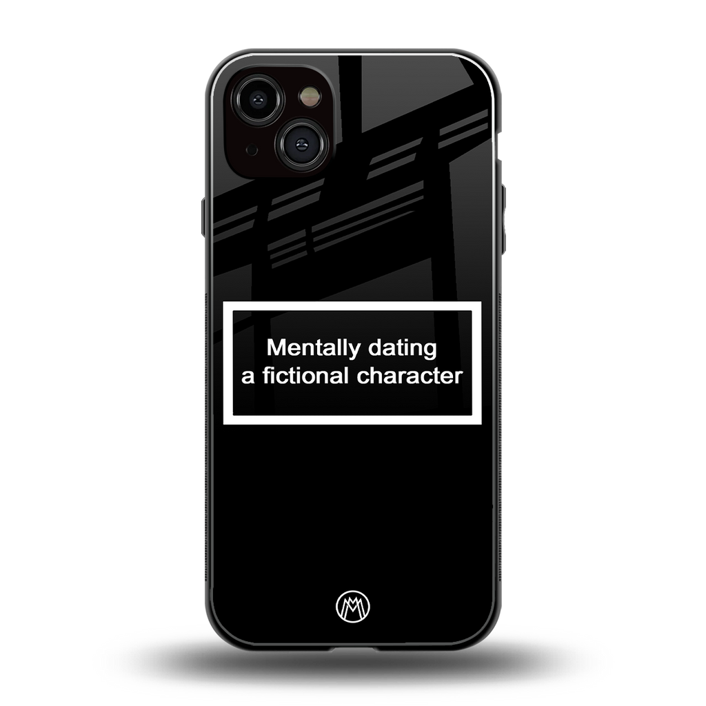 dating a fictional character black back phone cover | glass case for iphone 14 plus