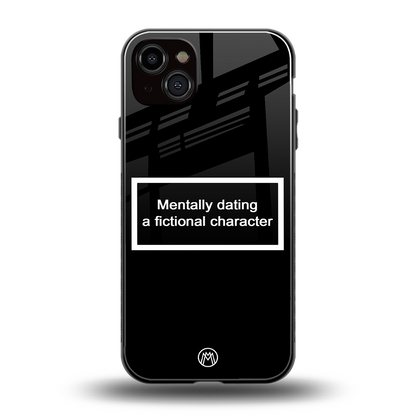 dating a fictional character black back phone cover | glass case for iphone 14 plus