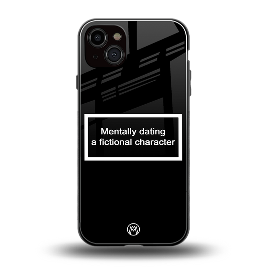 dating a fictional character black back phone cover | glass case for iphone 14 plus