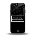 dating a fictional character black back phone cover | glass case for iphone 14 pro max