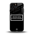 dating a fictional character black back phone cover | glass case for iphone 14 pro max