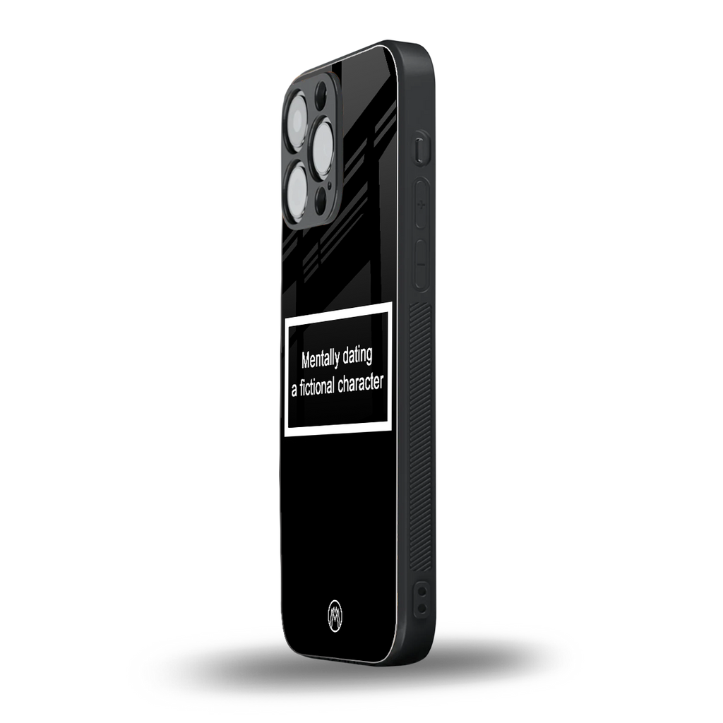 dating a fictional character black back phone cover | glass case for iphone 14 pro max
