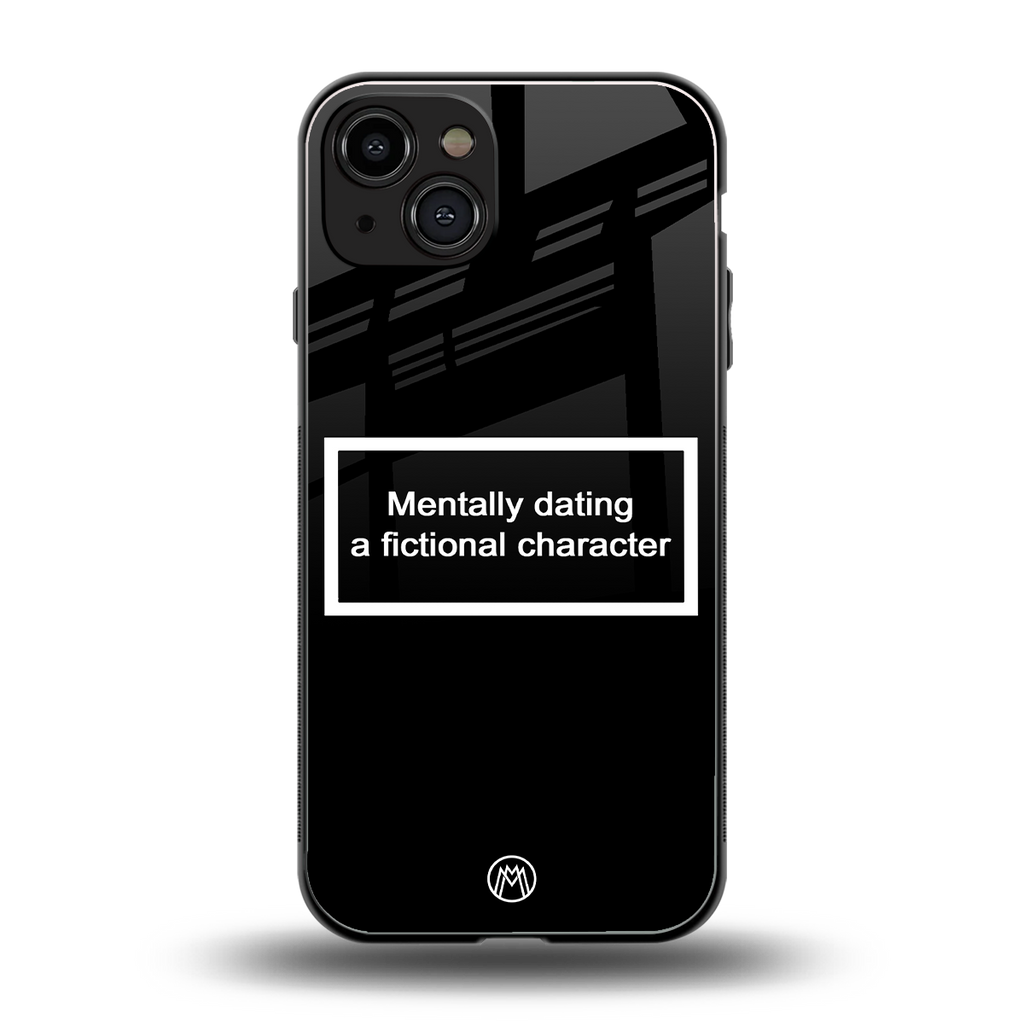 dating a fictional character black back phone cover | glass case for iphone 15