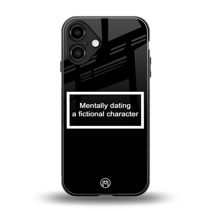 dating a fictional character black back phone cover | glass case for iphone 16 plus