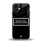 dating a fictional character black back phone cover | glass case for iphone 16