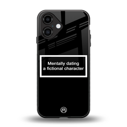 dating a fictional character black back phone cover | glass case for iphone 16