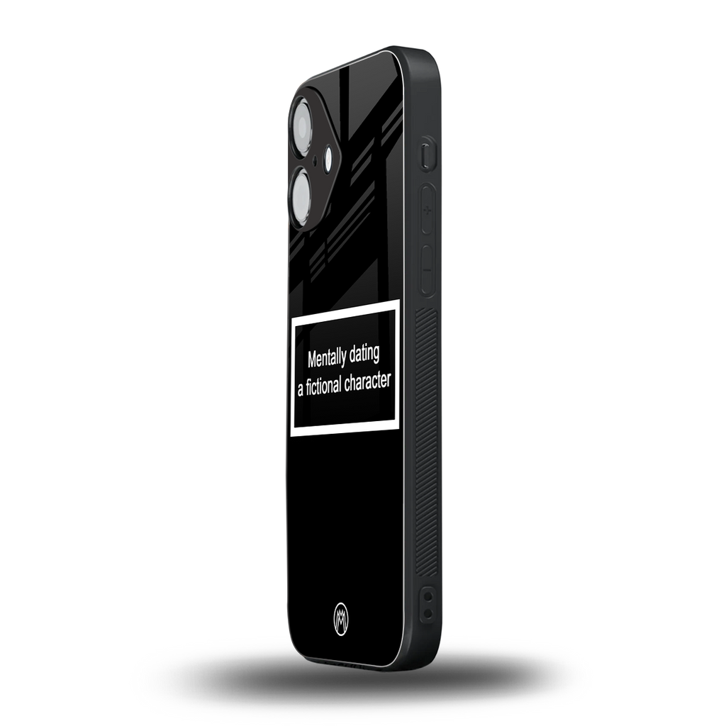 dating a fictional character black back phone cover | glass case for iphone 16