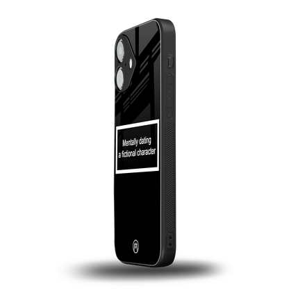 dating a fictional character black back phone cover | glass case for iphone 16