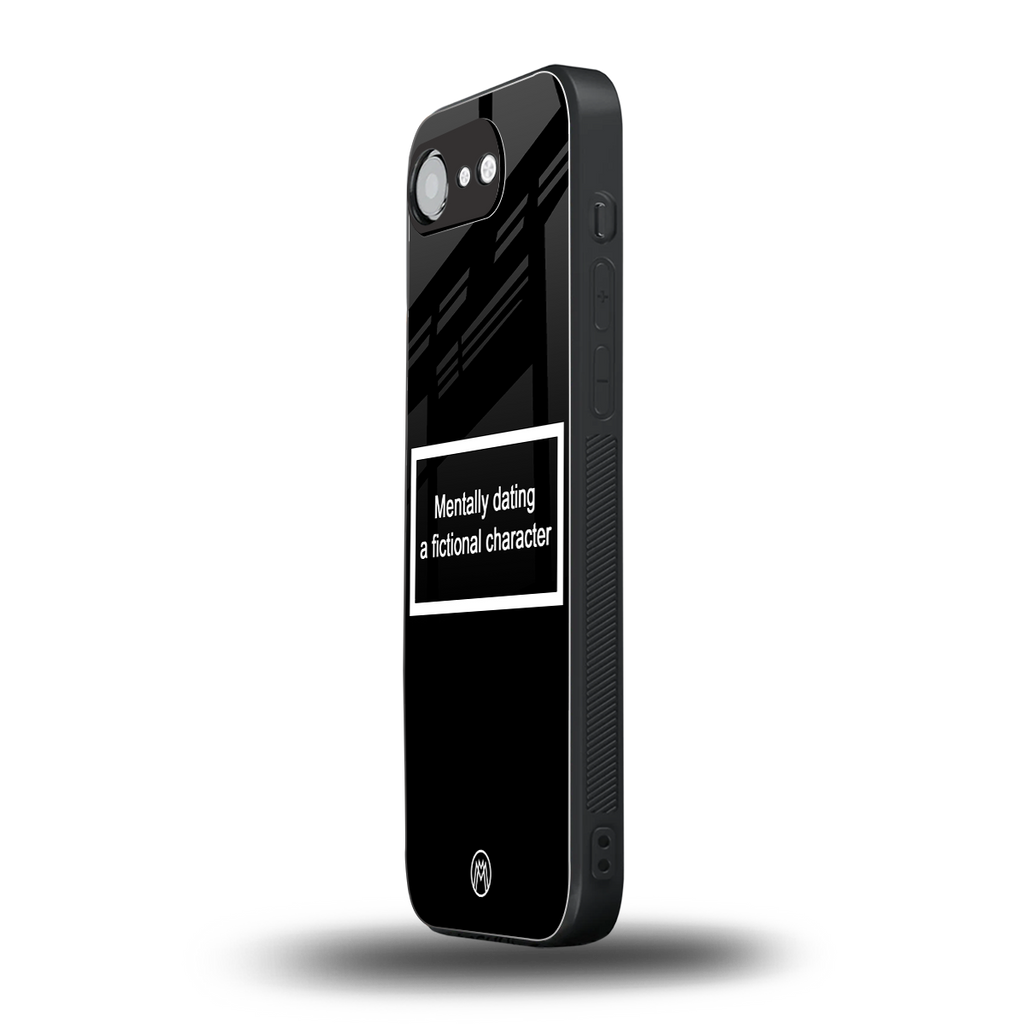 dating a fictional character black back phone cover | glass case for iphone 16e