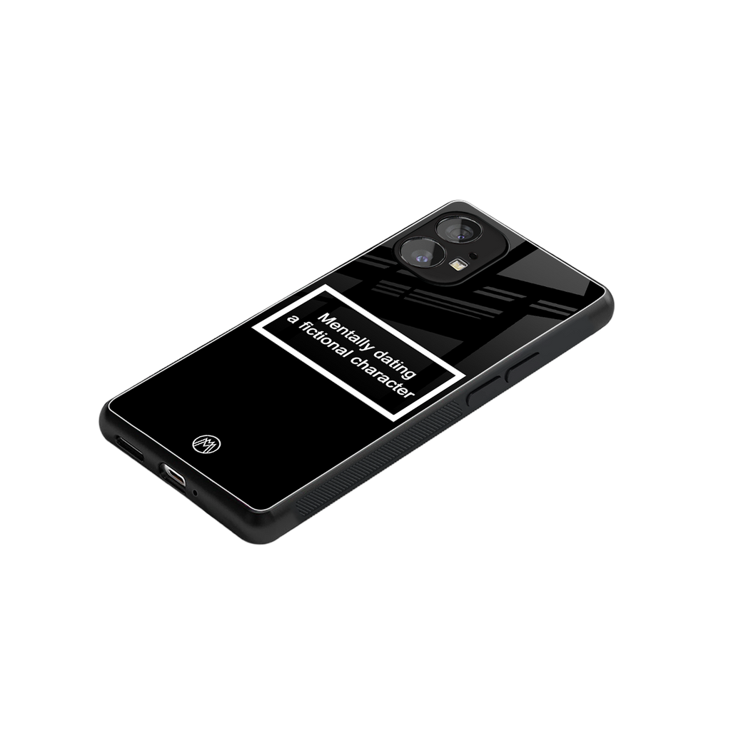 dating a fictional character black back phone cover | glass case for nothing phone 1