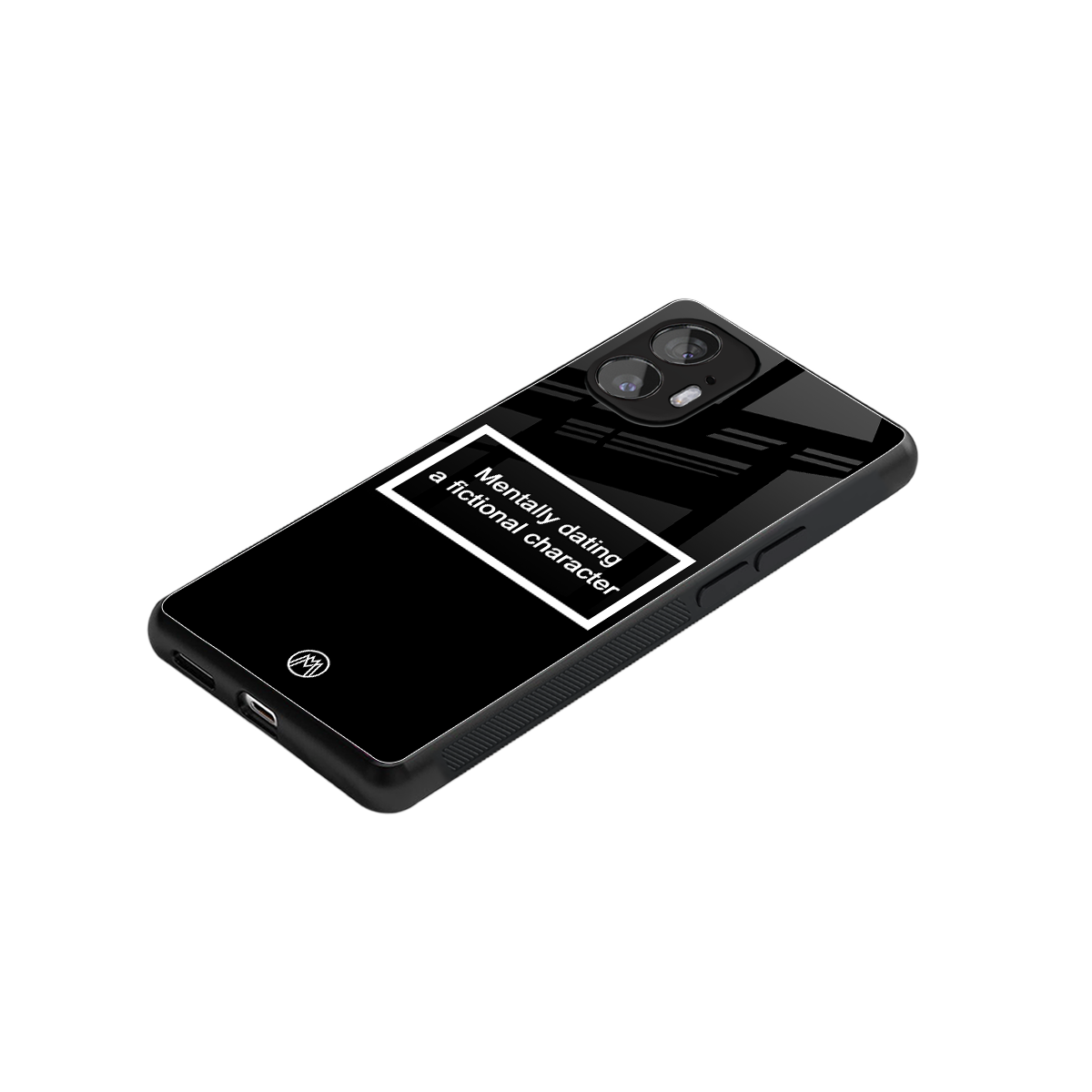 dating a fictional character black back phone cover | glass case for nothing phone 2