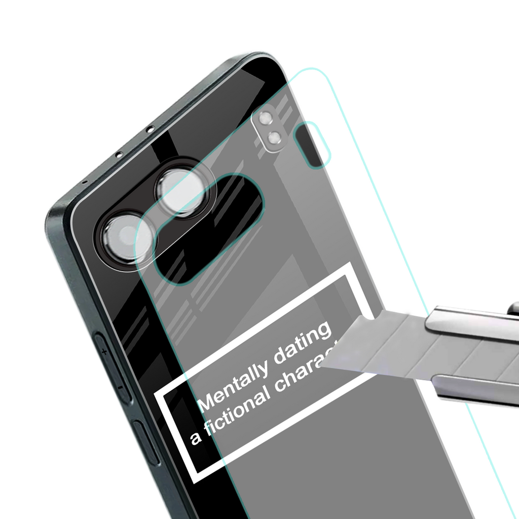 dating a fictional character black back phone cover | glass case for oneplus nord 4
