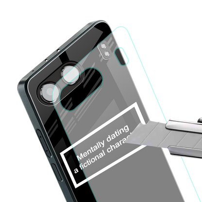 dating a fictional character black back phone cover | glass case for oneplus nord 4