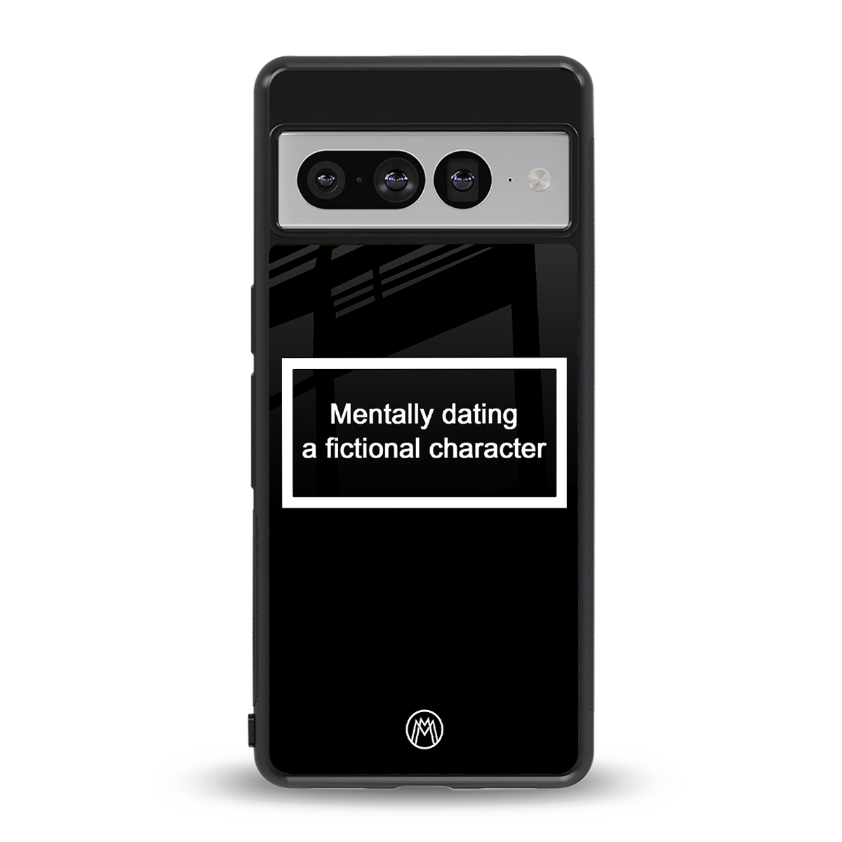 dating a fictional character black back phone cover | glass case for google pixel 7 pro