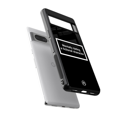 dating a fictional character black back phone cover | glass case for google pixel 7 pro