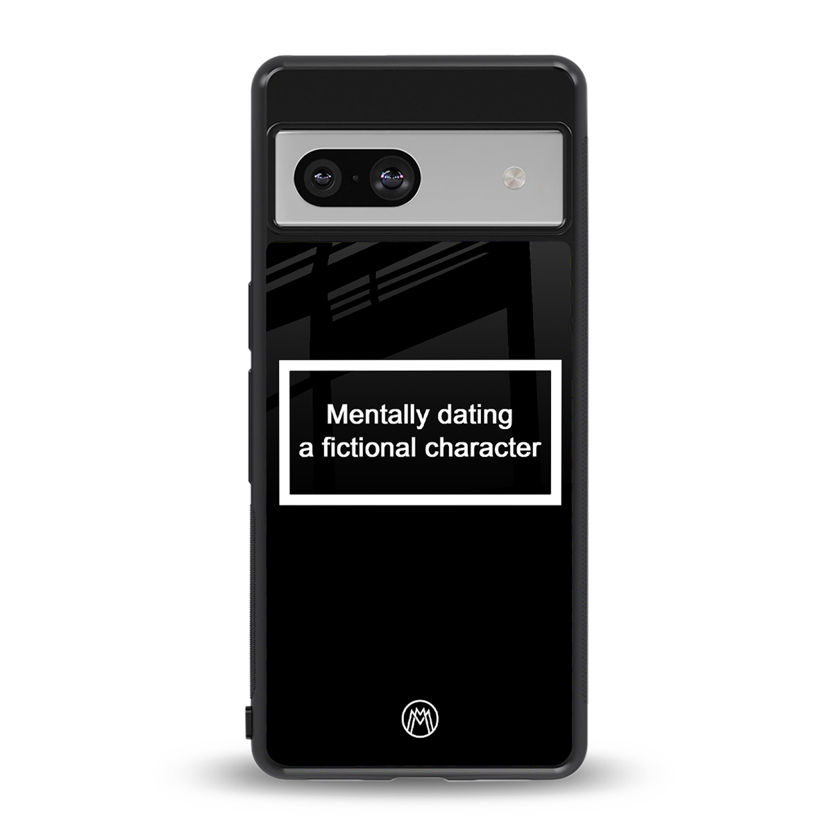 dating a fictional character black back phone cover | glass case for Google Pixel 7