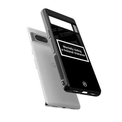 dating a fictional character black back phone cover | glass case for Google Pixel 7A