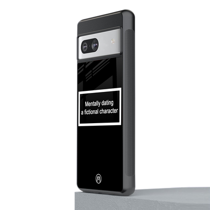 dating a fictional character black back phone cover | glass case for Google Pixel 7A