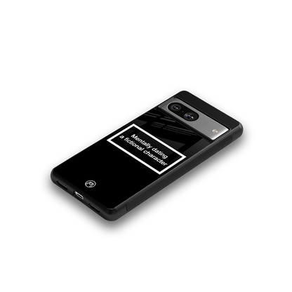 dating a fictional character black back phone cover | glass case for Google Pixel 8