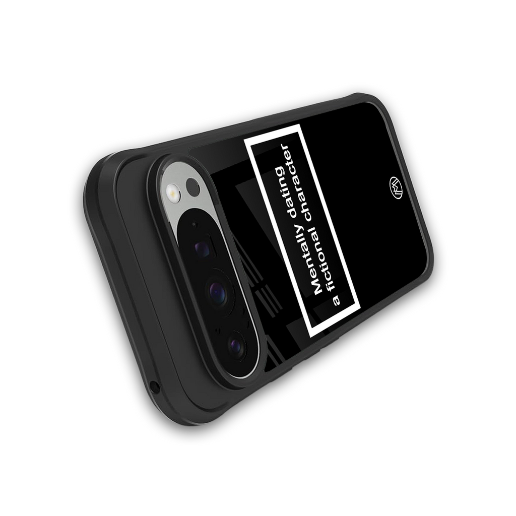 dating a fictional character black back phone cover | glass case for google pixel 9 pro