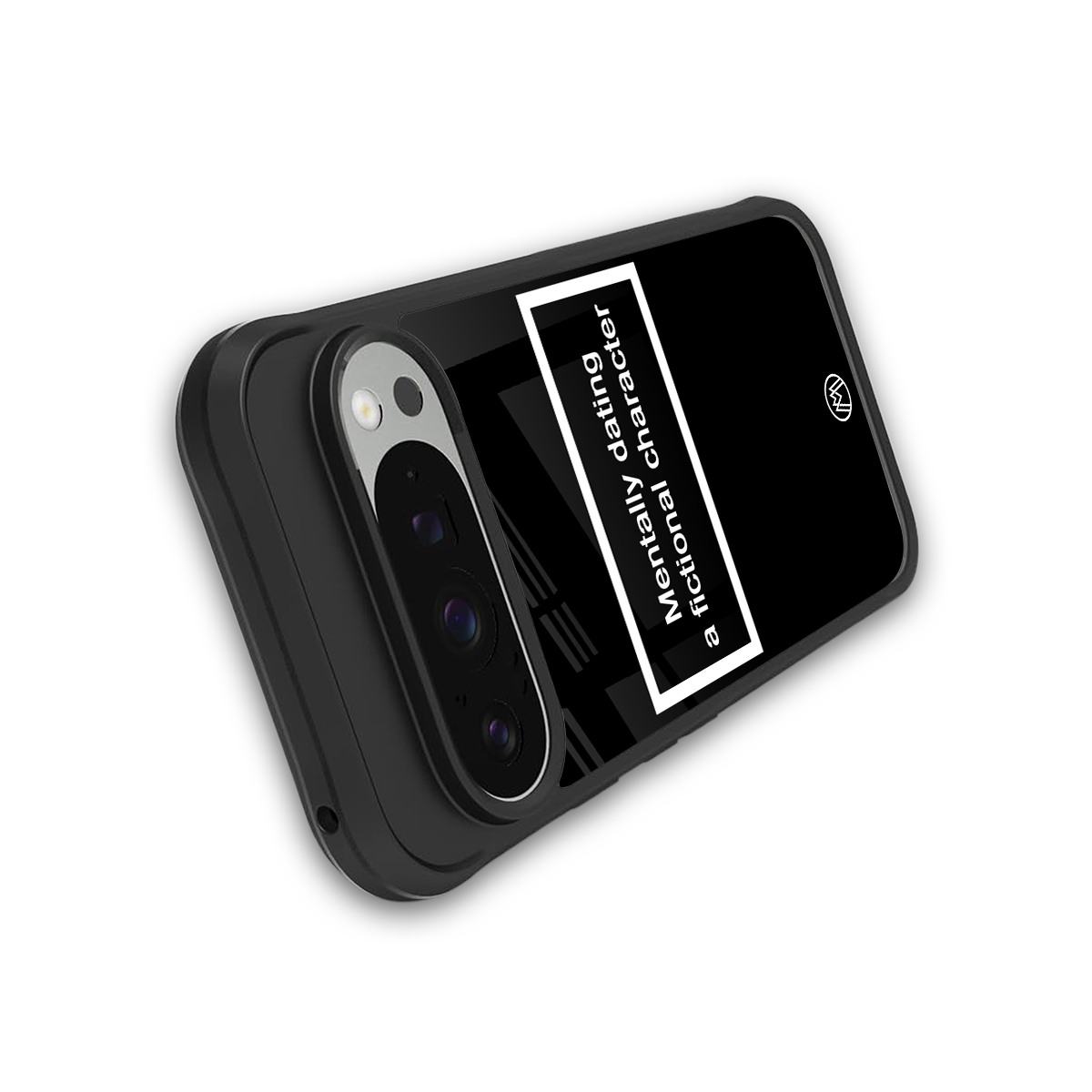 dating a fictional character black back phone cover | glass case for google pixel 9 pro xl