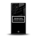 dating a fictional character black back phone cover | glass case for samsung galaxy s25 ultra