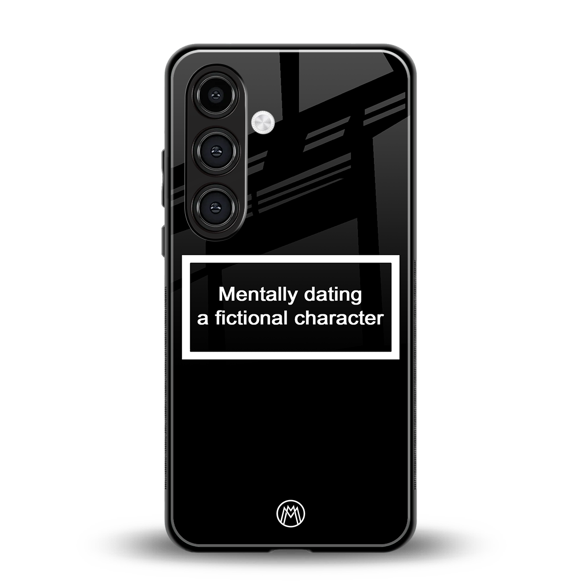 dating a fictional character black back phone cover | glass case for samsung galaxy s24