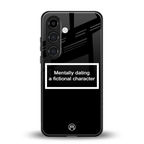 dating a fictional character black back phone cover | glass case for samsung galaxy s24 fe