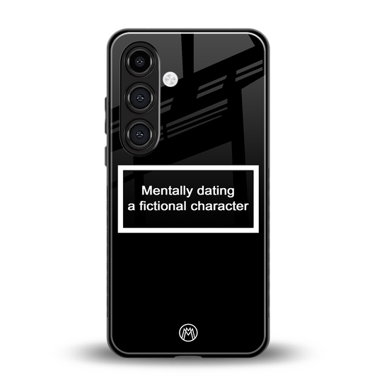 dating a fictional character black back phone cover | glass case for samsung galaxy s24 fe