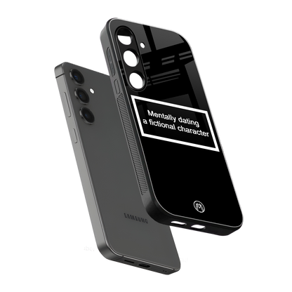 dating a fictional character black back phone cover | glass case for samsung galaxy s24 plus