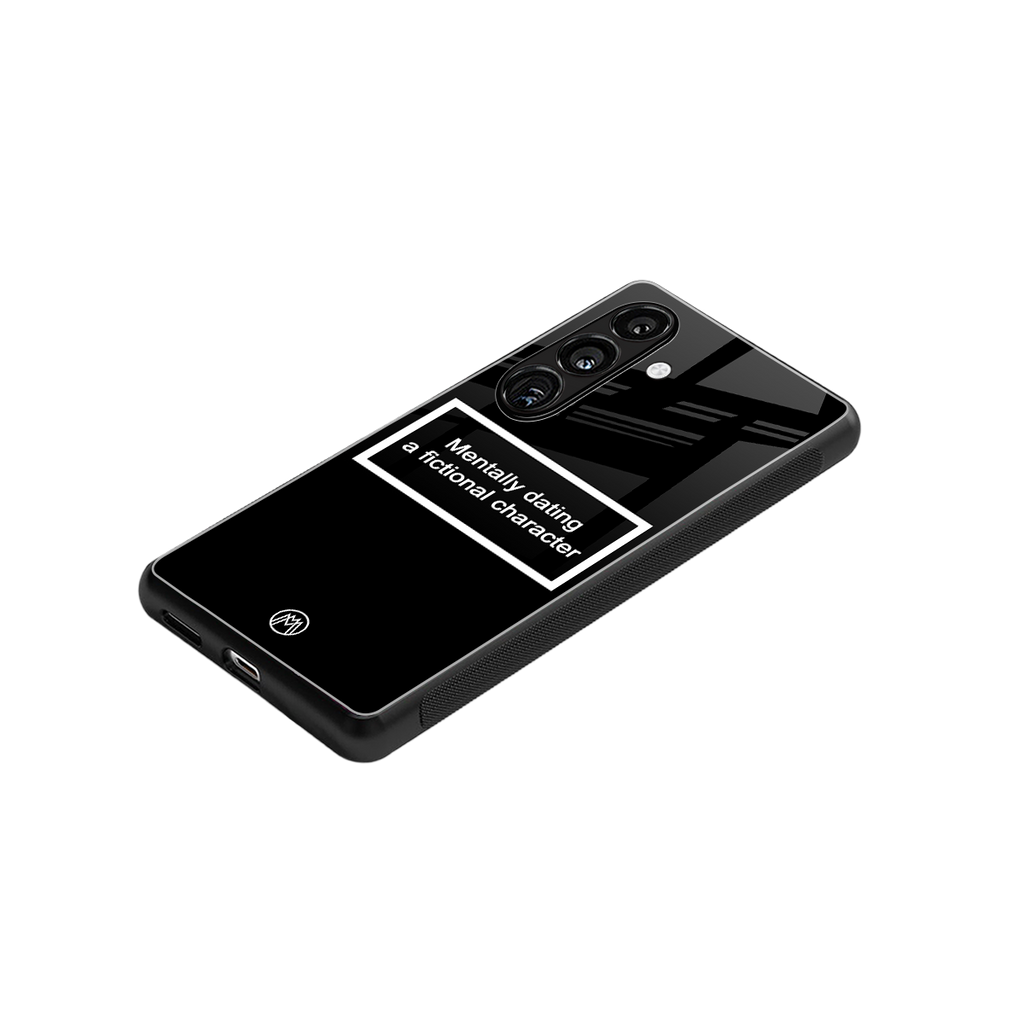 dating a fictional character black back phone cover | glass case for samsung galaxy s24
