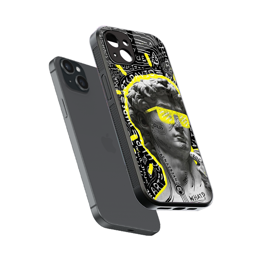 david of michelangelo back phone cover | glass case for iphone 15 plus