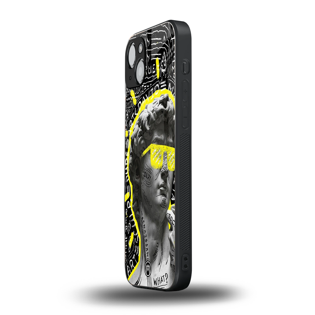 david of michelangelo back phone cover | glass case for iphone 15 plus