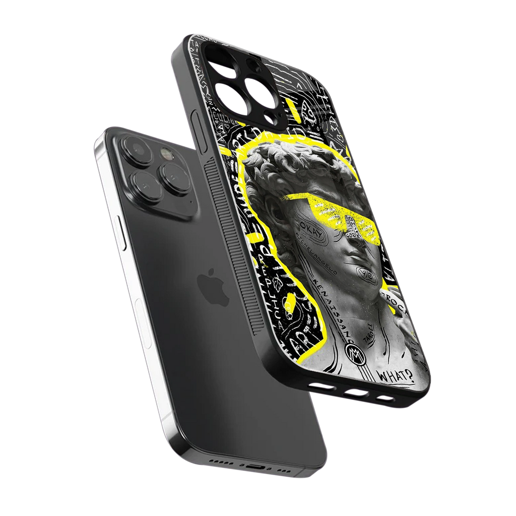 david of michelangelo back phone cover | glass case for iphone 14 pro