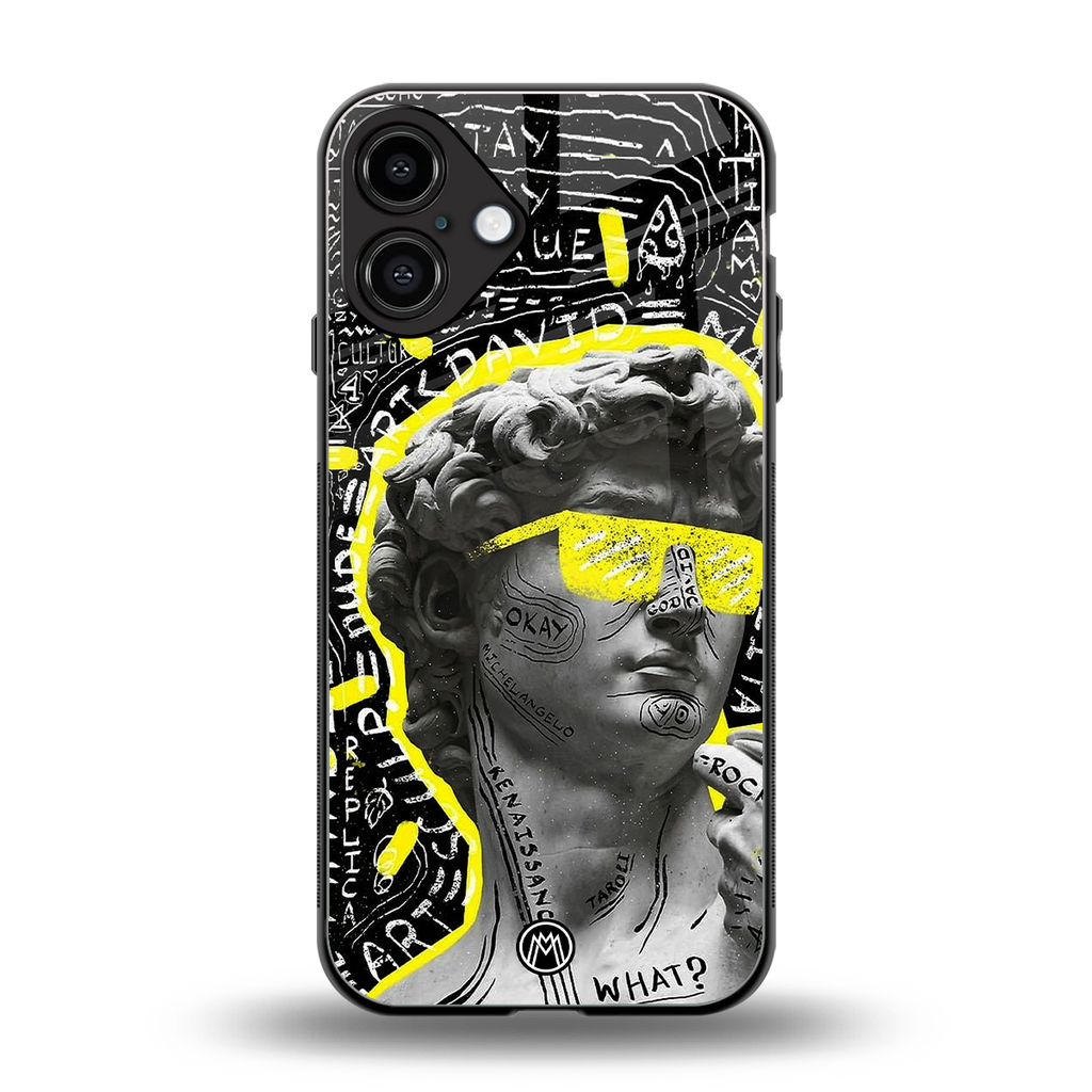 david of michelangelo back phone cover | glass case for iphone 16 plus