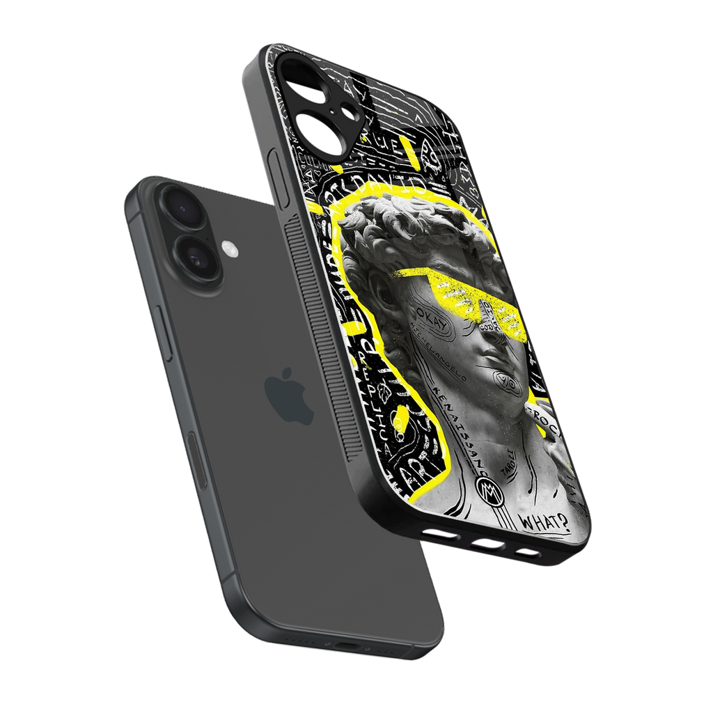david of michelangelo back phone cover | glass case for iphone 16 plus