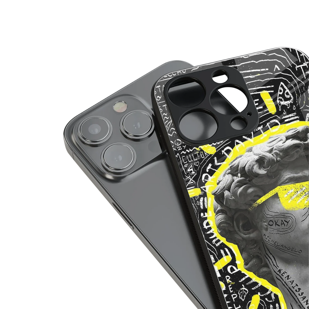 david of michelangelo back phone cover | glass case for iphone 15 pro