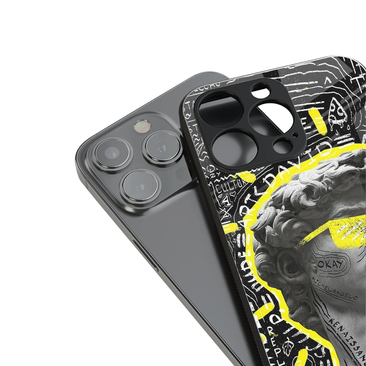 david of michelangelo back phone cover | glass case for iphone 15 pro