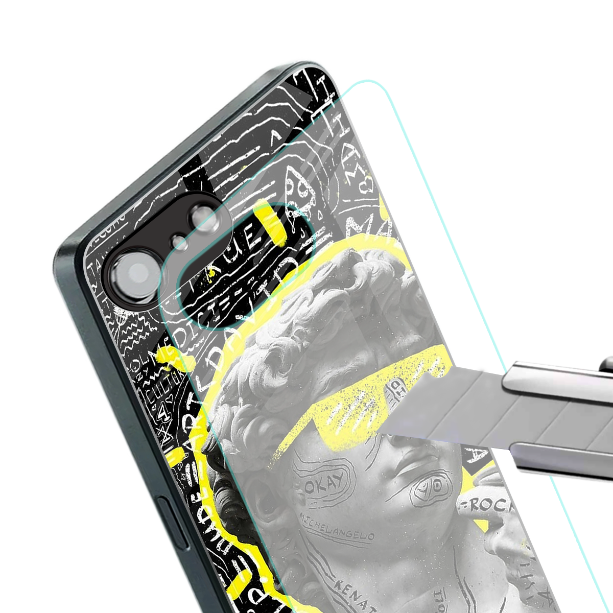 david of michelangelo back phone cover | glass case for iphone 16e