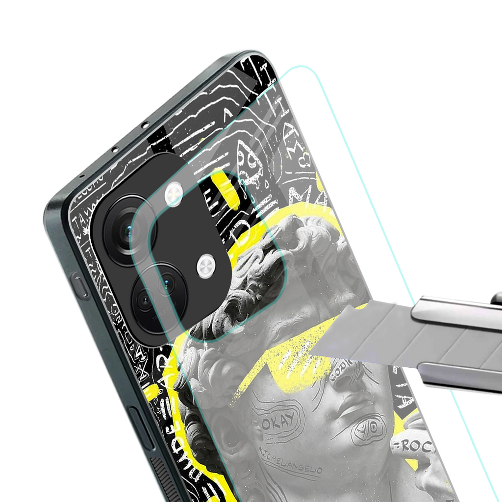 david of michelangelo back phone cover | glass case for oneplus nord 3