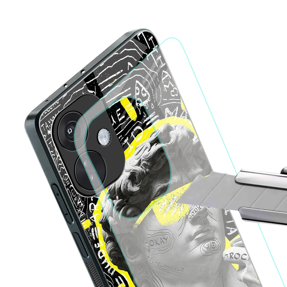 david of michelangelo back phone cover | glass case for oneplus nord ce 3
