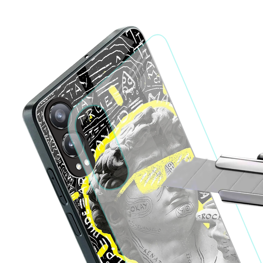david of michelangelo back phone cover | glass case for oneplus nord ce 4 lite