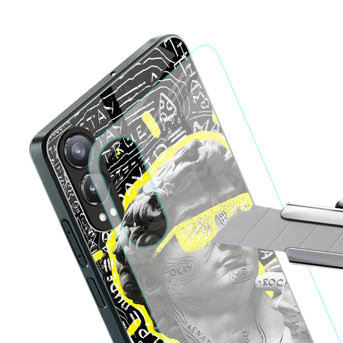 david of michelangelo back phone cover | glass case for oneplus nord ce 4 lite