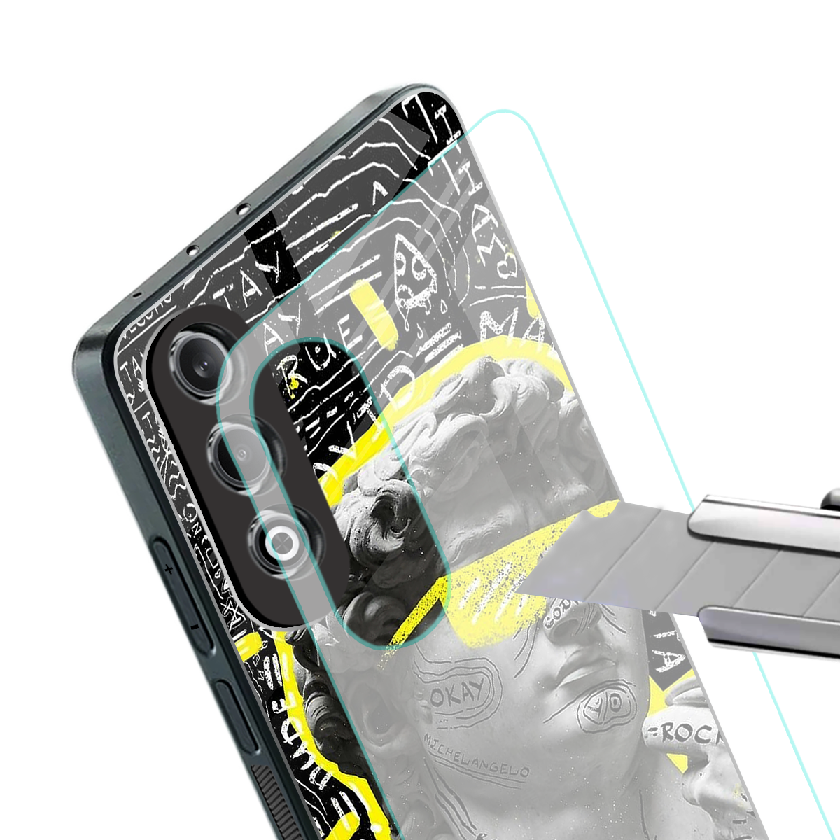 david of michelangelo back phone cover | glass case for oneplus nord ce 4