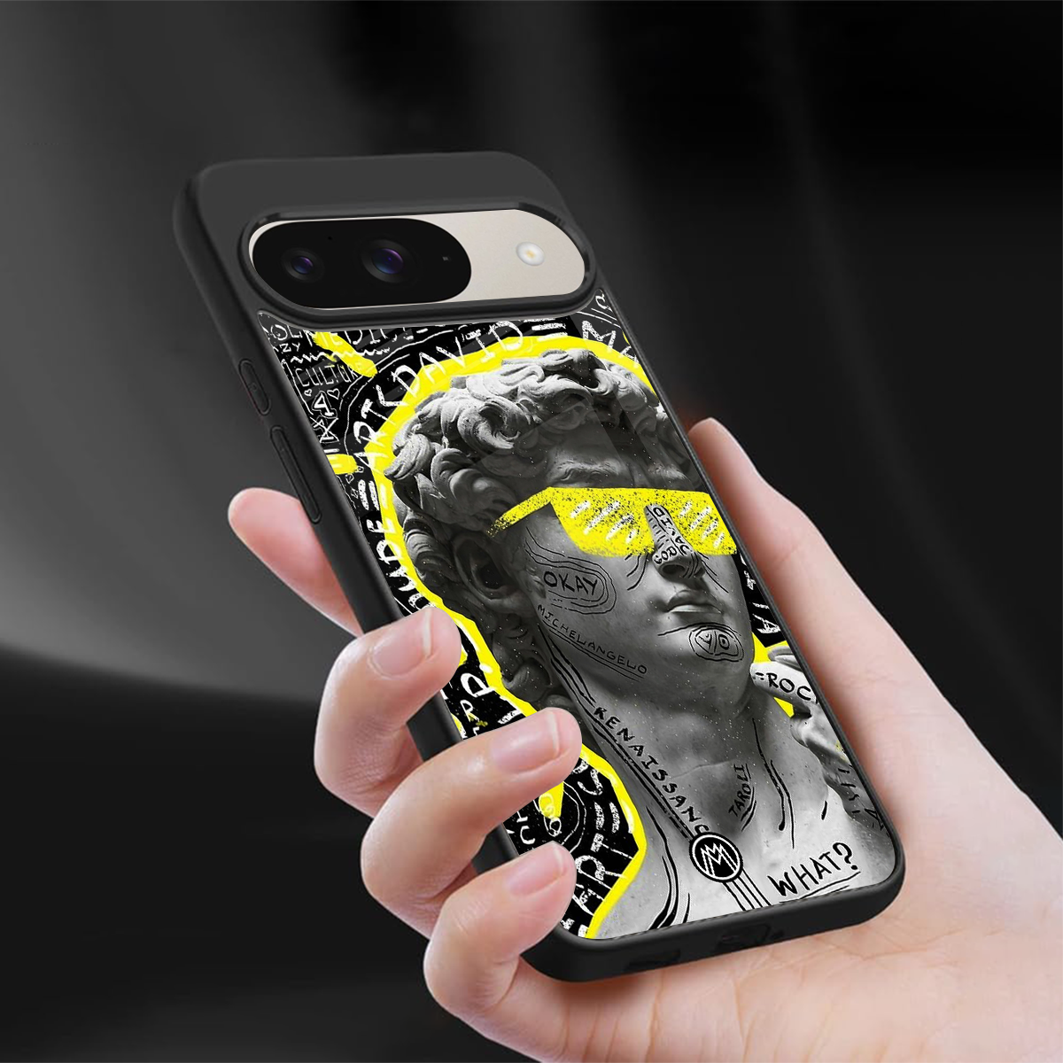david of michelangelo back phone cover | glass case for google pixel 9