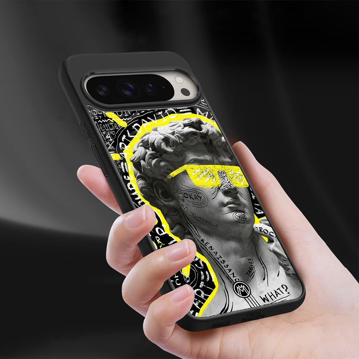 david of michelangelo back phone cover | glass case for google pixel 9 pro