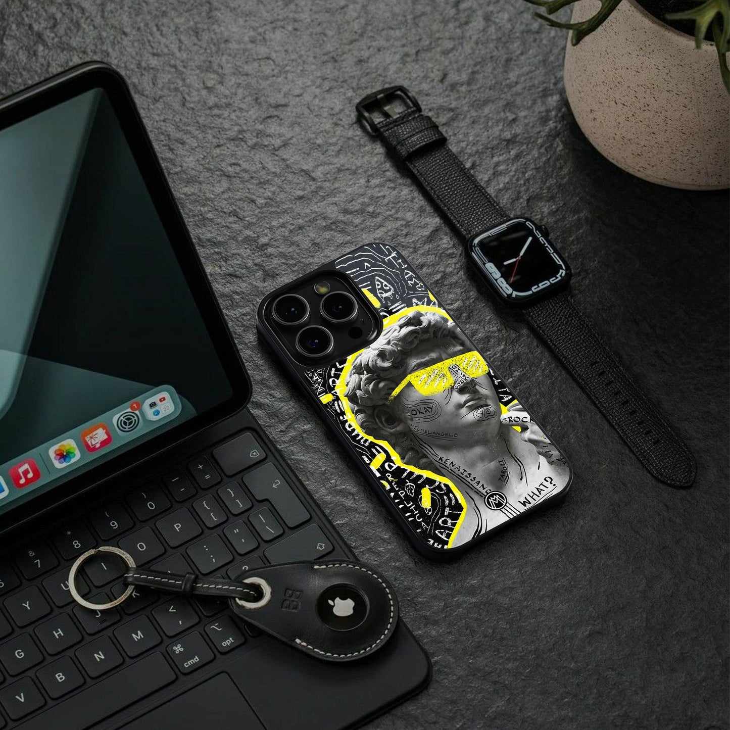 david of michelangelo back phone cover | glass case for iphone 16