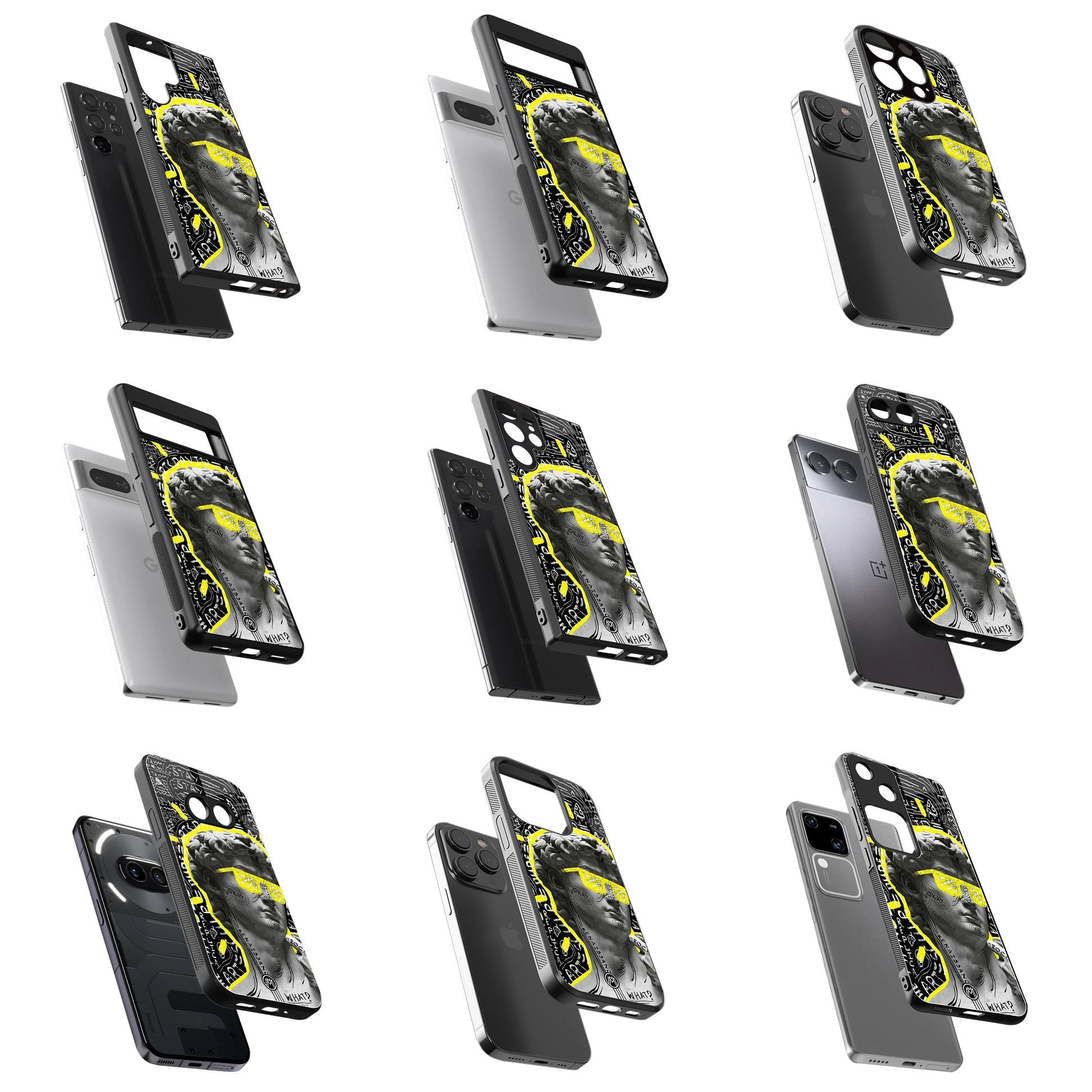 Durable Glass Back Mobile Case for iPhone, Samsung, OnePlus, Google Pixel, Redmi, Vivo, Oppo
