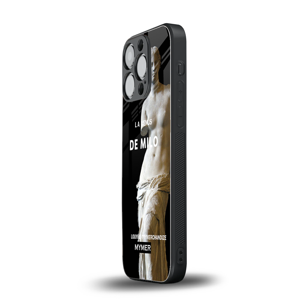 de milo back phone cover | glass case for iphone 14 pro
